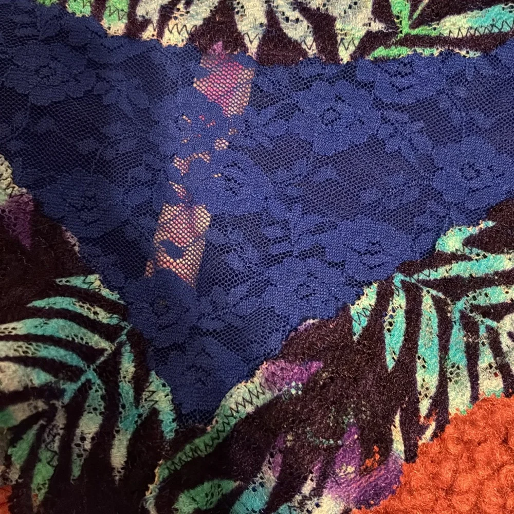 Victoria's Secret PINK Blue & Black Floral Lace Panties
